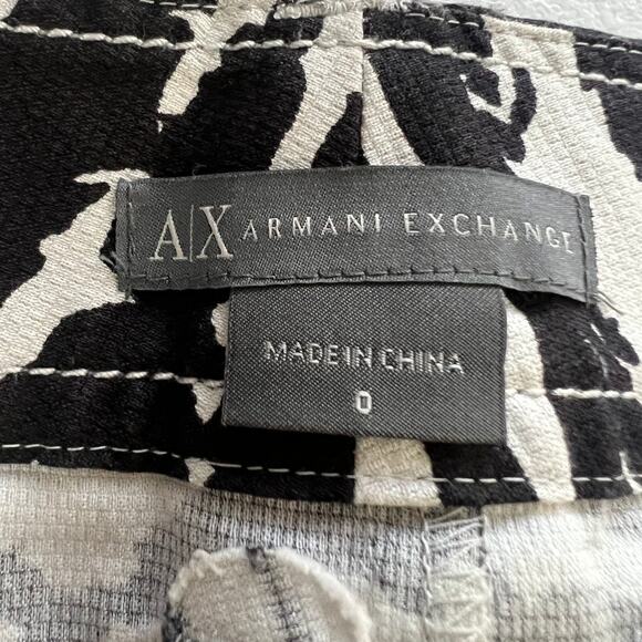 Armani Exchange (0) Black White Zebra Cargo Pocket Mini Skirt Wrap Button Up - Picture 7 of 8